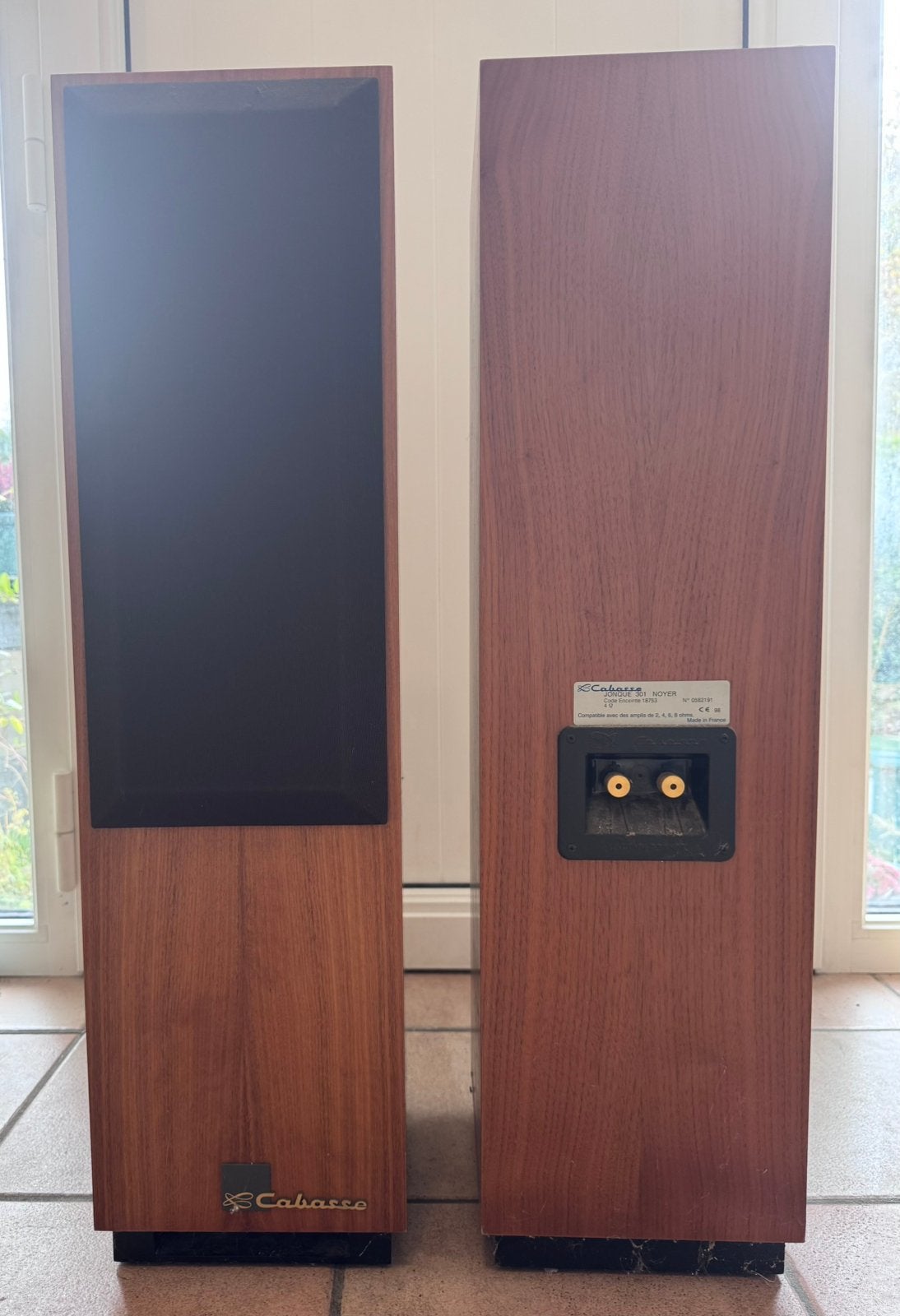 Cabasse Jonque 301 luidsprekers walnootafwerking - Frankrijk, Audio, Tv en Foto, Vloerstaande luidspreker, 60 tot 120 watt, Ophalen