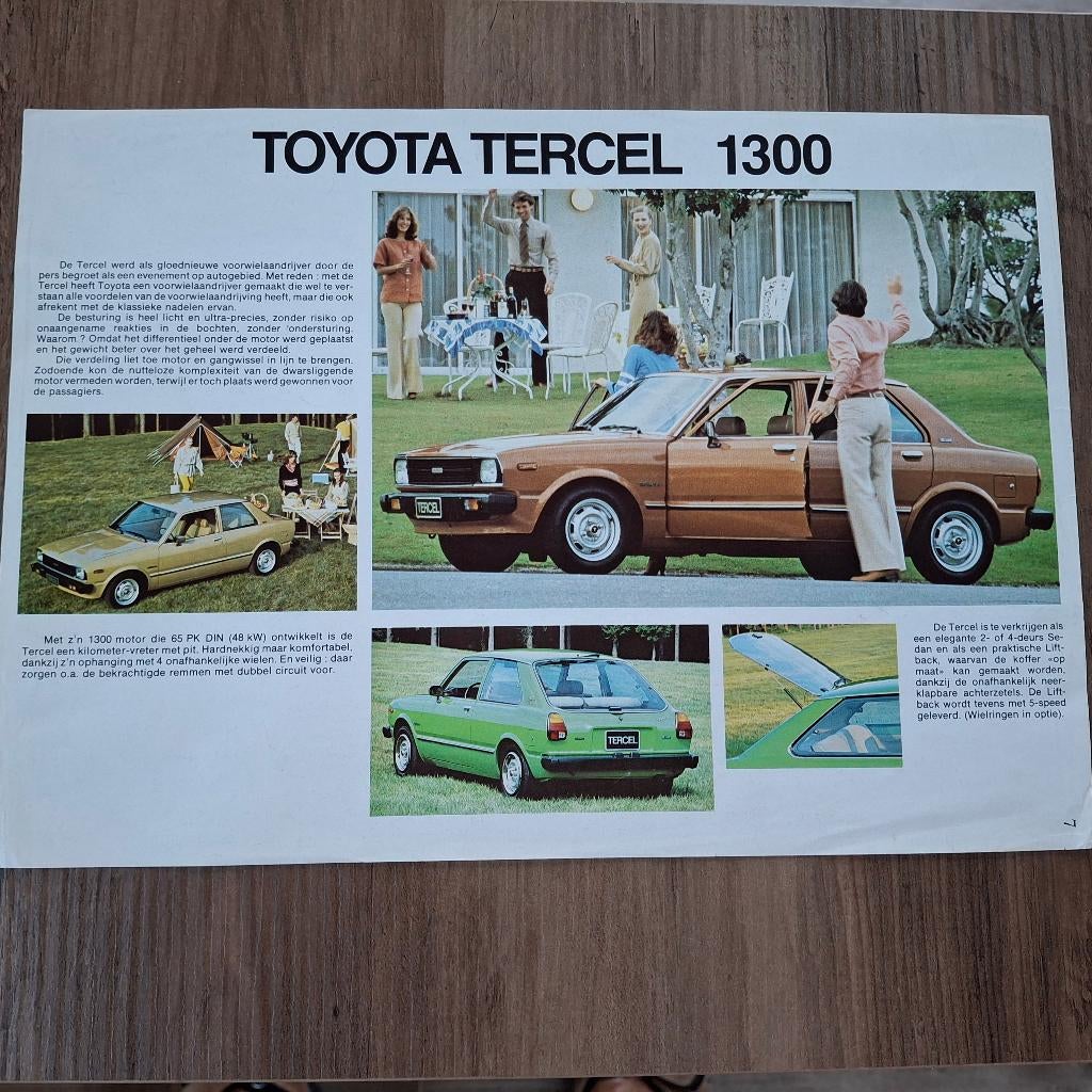 TOYOTA TERCEL  1300 11/1979, Boeken, Ophalen of Verzenden, Nieuw, Toyota