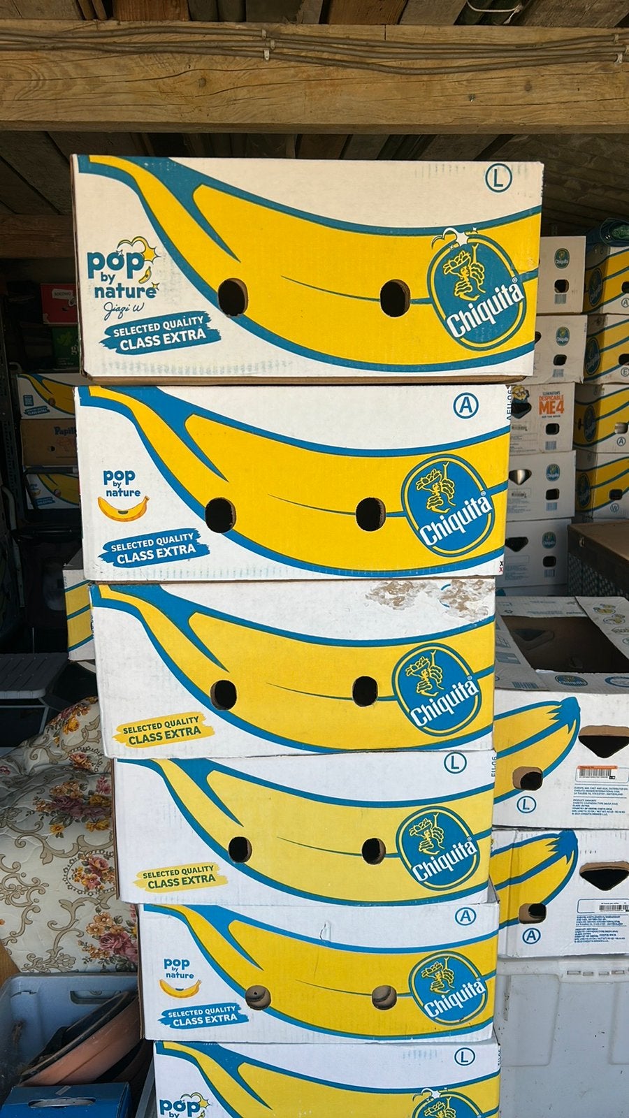 9 lege bananendozen, Ophalen, Zo goed als nieuw