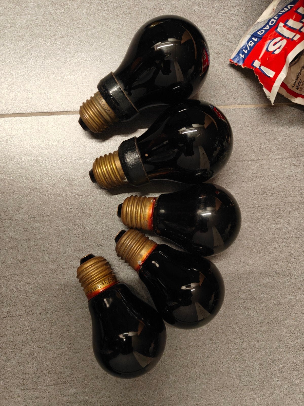 Unieke set Vintage Backlight uv gloeilampen E27 Osram en Ph, Enlèvement, Osram, Ampoule
