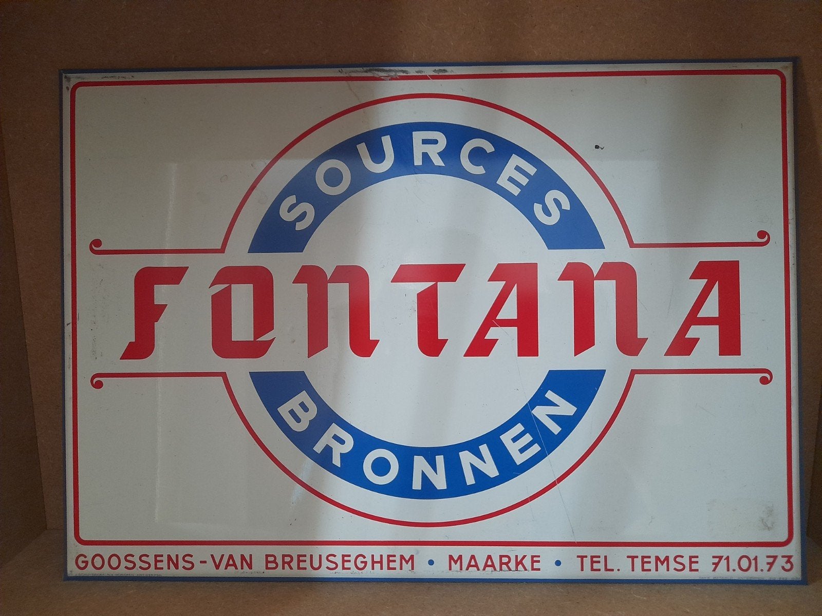 antiek metalen reclamepaneel fontana, Ophalen