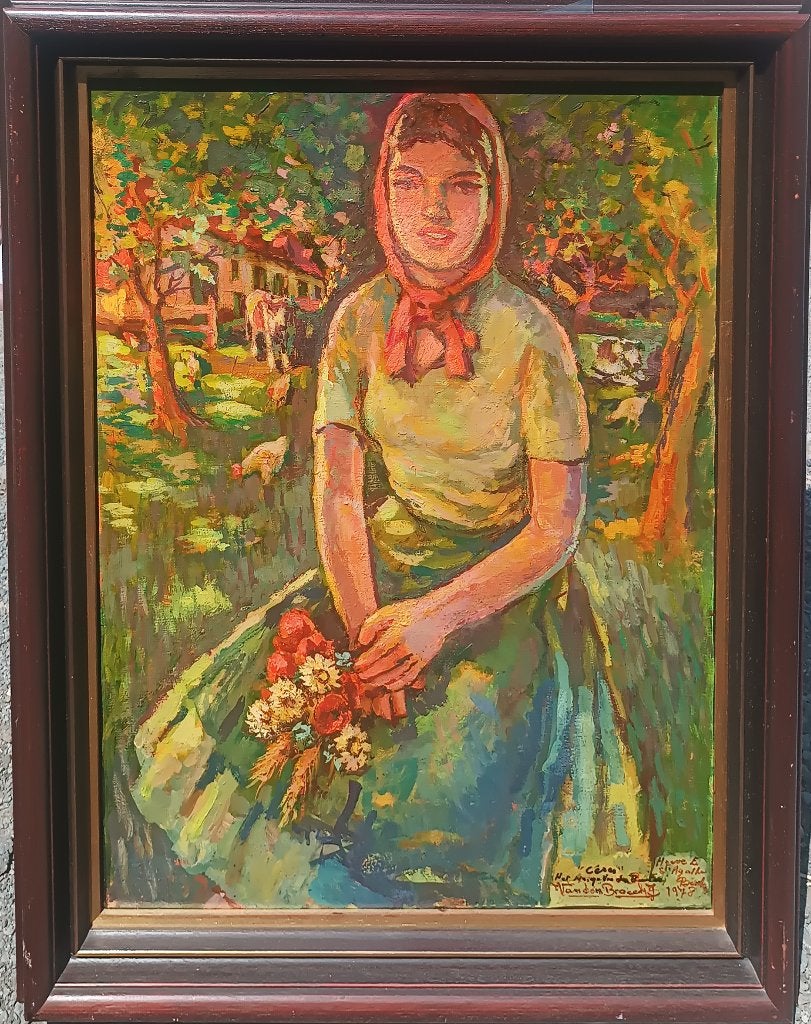 Jean-Pierre Van Den Broeck (1914-1989): Ceres (88 x 108 cm), Antiquités & Art, Enlèvement ou Envoi, Signé, Peinture à l'huile