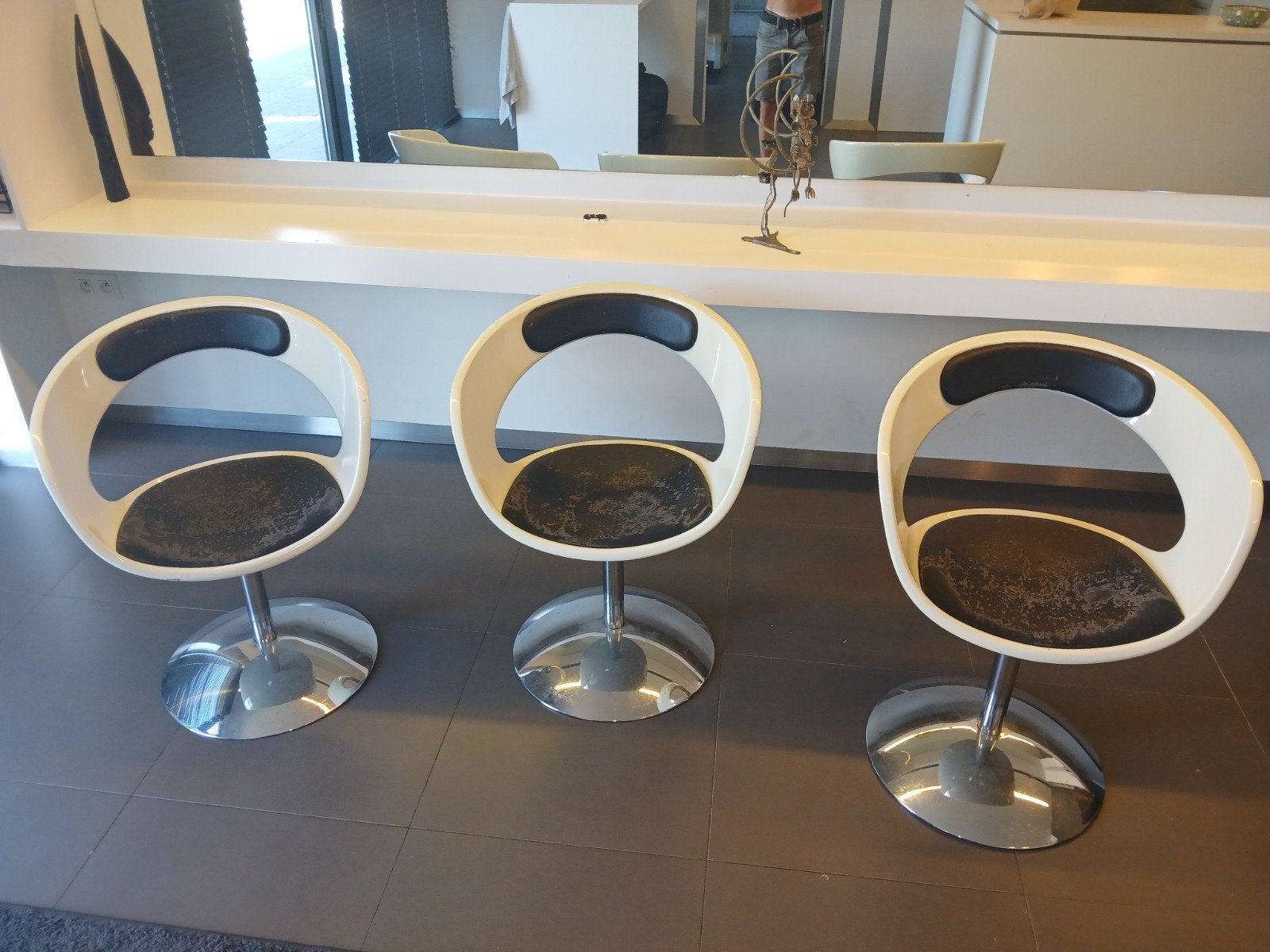 Draai stoelen kapsalon 3 stuks voor 30 euro., Huis en Inrichting, Ophalen