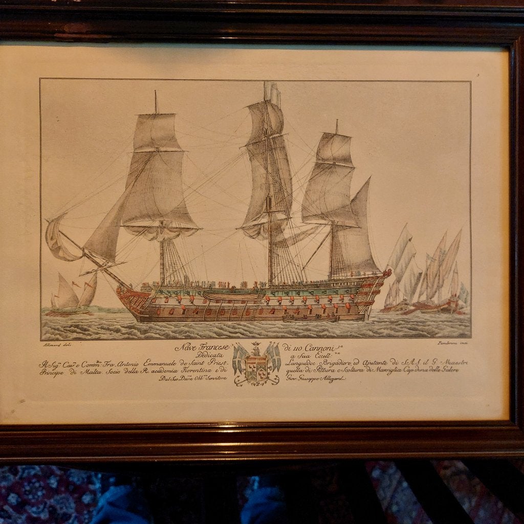 Aquarel Tekening, Ophalen, Maritiem / water, Achter glas, Papier