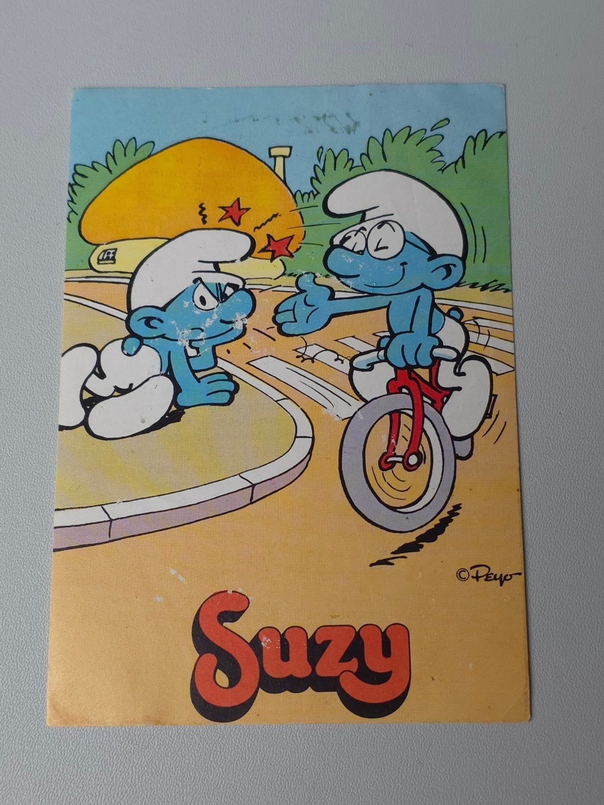 Autocollant Schtroumpf Suzy no 15, Envoi, Comme neuf, Différents Schtroumpfs, Autres types