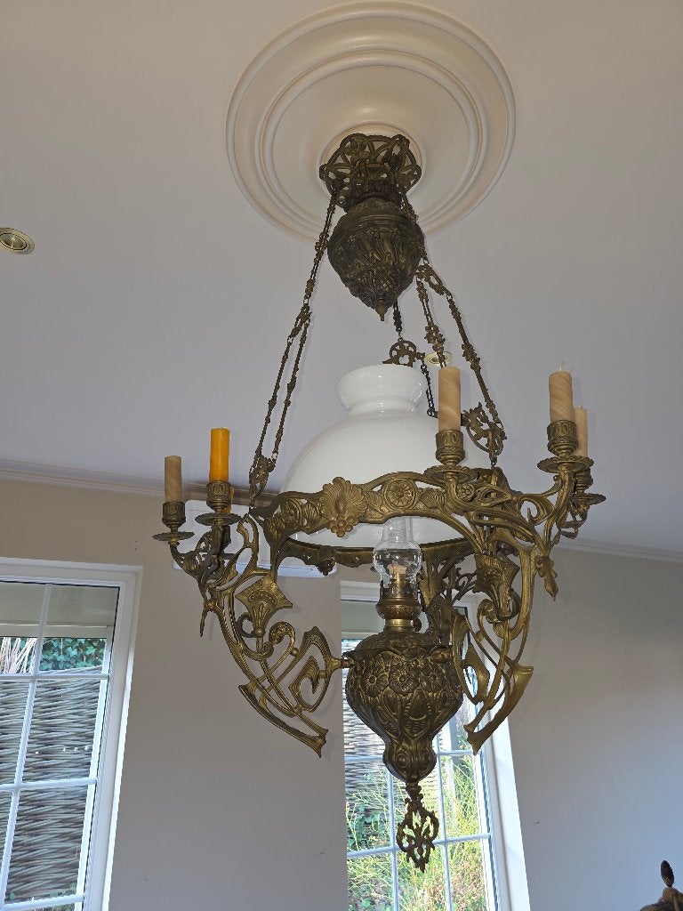 Antieke Messing / Brons Art Nouveau Hanglamp - Royal Zanzara, Enlèvement