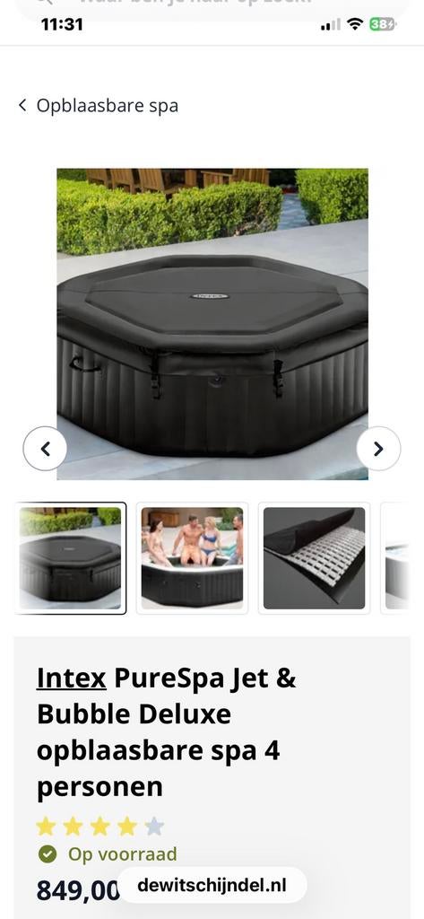 Bubbl SPA INTEX, Ophalen, Zo goed als nieuw, Filter, Opblaasbaar