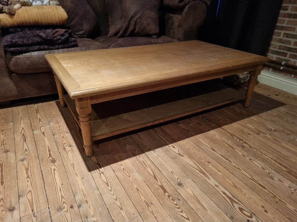Eiken salontafel Narbonne, Ophalen, Gebruikt, 100 tot 150 cm, Eikenhout