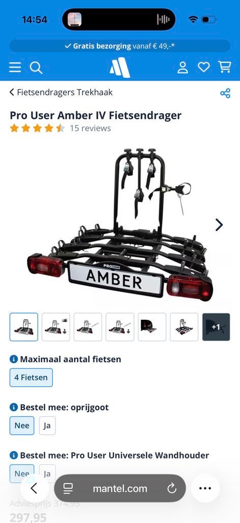 4 fietsen fietsfrager Amber, Auto diversen, Fietsendragers, Ophalen, Zo goed als nieuw