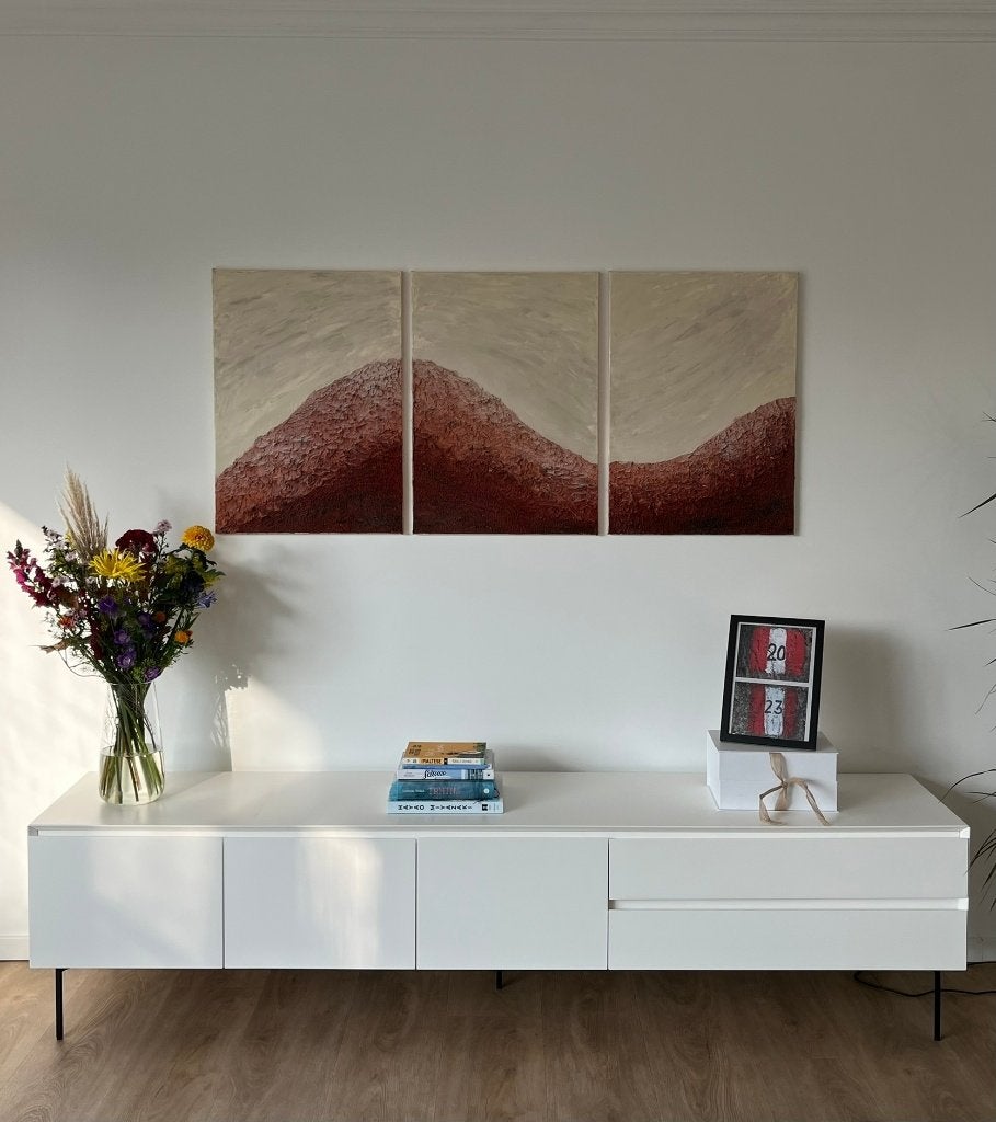 Origineel drieluik Julie Vercruyssen – UTIQUE – 2021, Antiek en Kunst, Ophalen, Gesigneerd, Gemengde techniek, Abstract