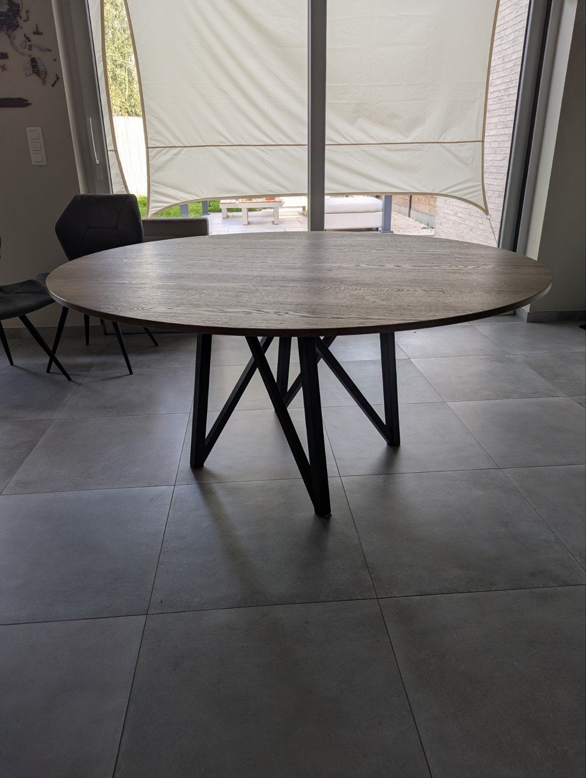 Ronde tafel 160cm, Ophalen, 150 tot 200 cm, Rond, Zo goed als nieuw