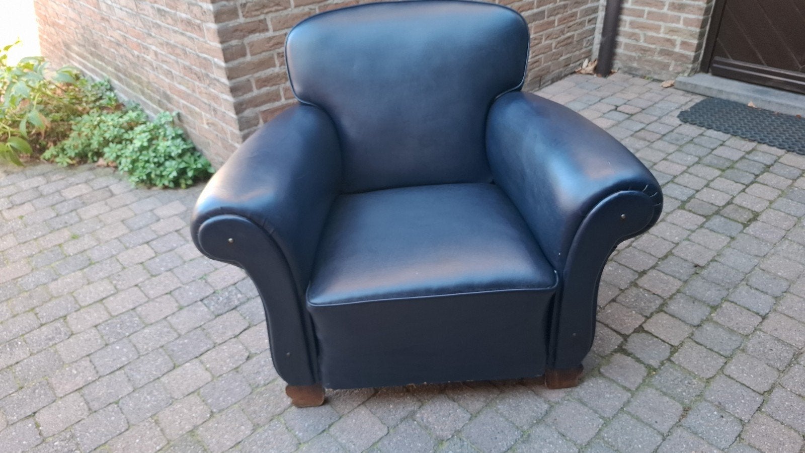 retro fauteuil, Ophalen, Gebruikt, Minder dan 75 cm, Leer