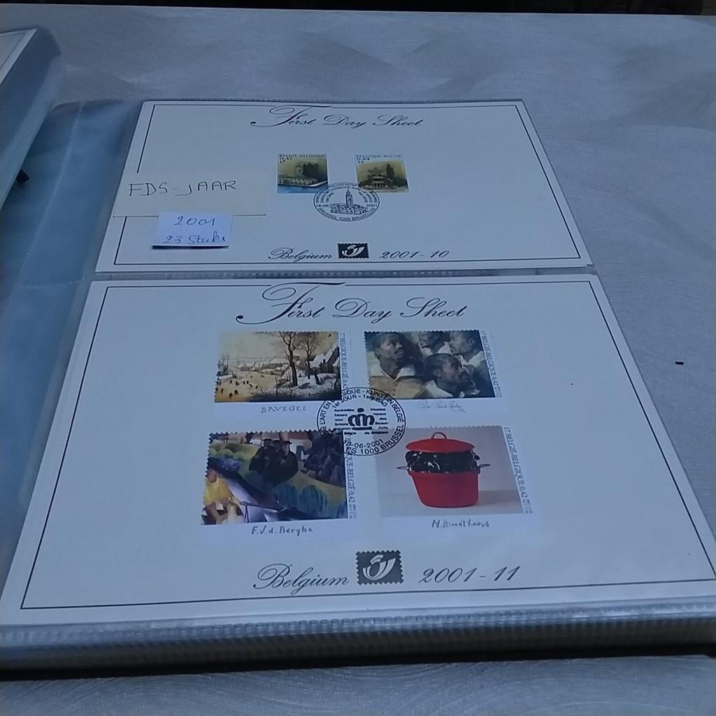 BELGIE FDS jaar 2001 , 23 stuks, Postzegels en Munten, Ophalen of Verzenden