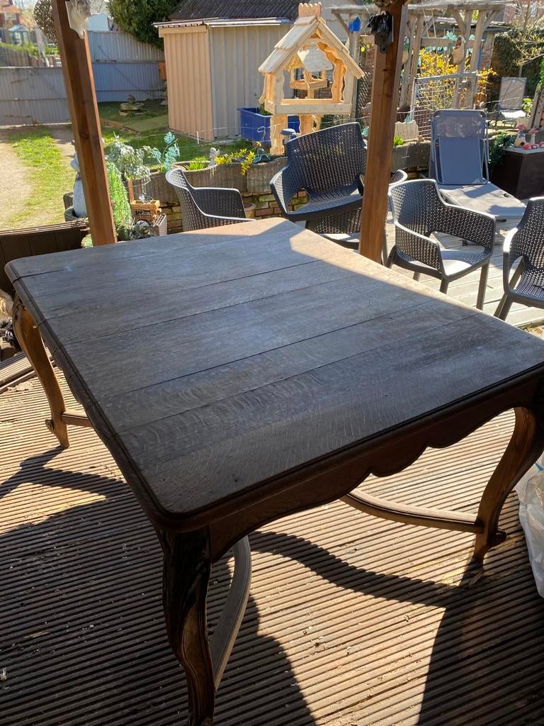 Eiken tafel, Tuin en Terras, Ophalen, Gebruikt, Rechthoekig, Hout