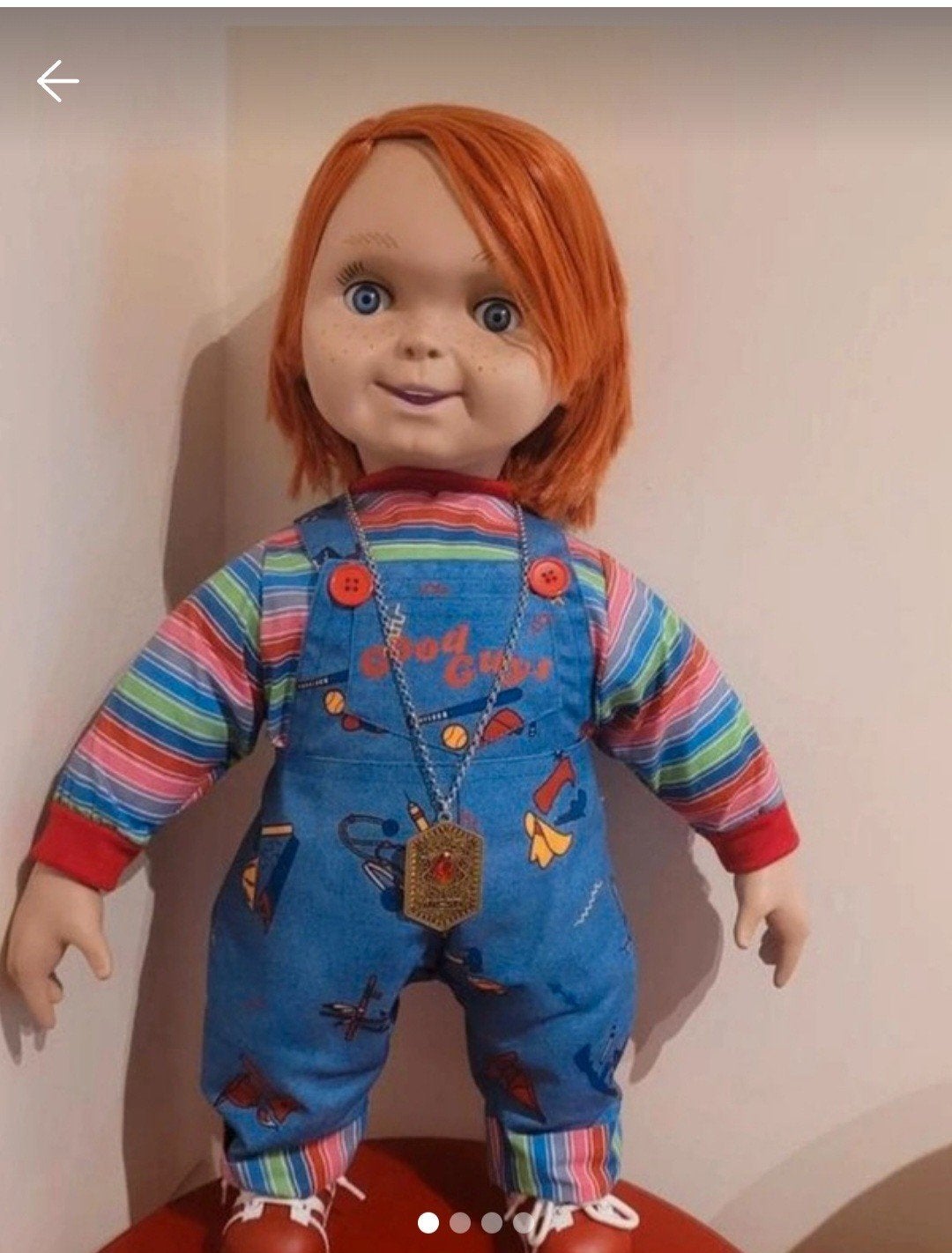 poupee / figurine  collector 1/1 80 cm  life size chucky   g, Collections, Enlèvement ou Envoi, Comme neuf