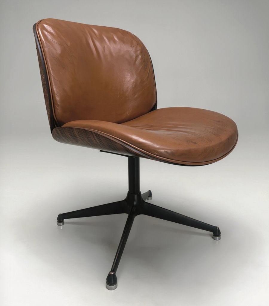 Set van 3 bureaustoelen – Ico Parisi voor MIM Roma, ’70, Huis en Inrichting, Ophalen, Gebruikt, Bruin