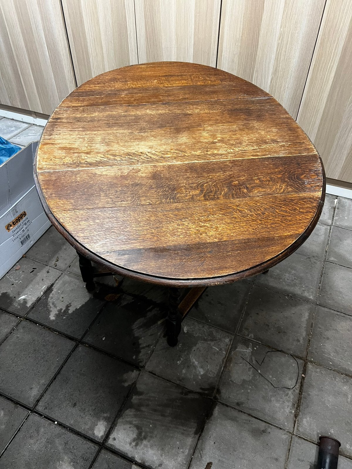 Antieke ovale Gateleg tafel 150/100, Ophalen