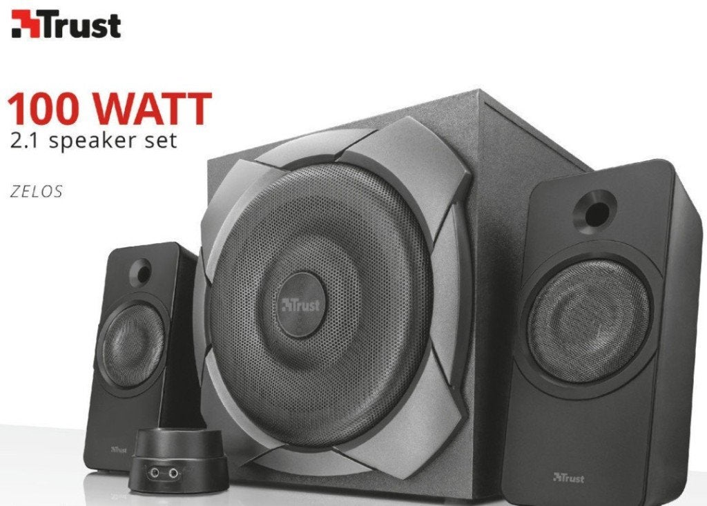 Trust 2.1 box, Computers en Software, Pc speakers, Ophalen, Zo goed als nieuw, Audiokanaal 2.1, Trust
