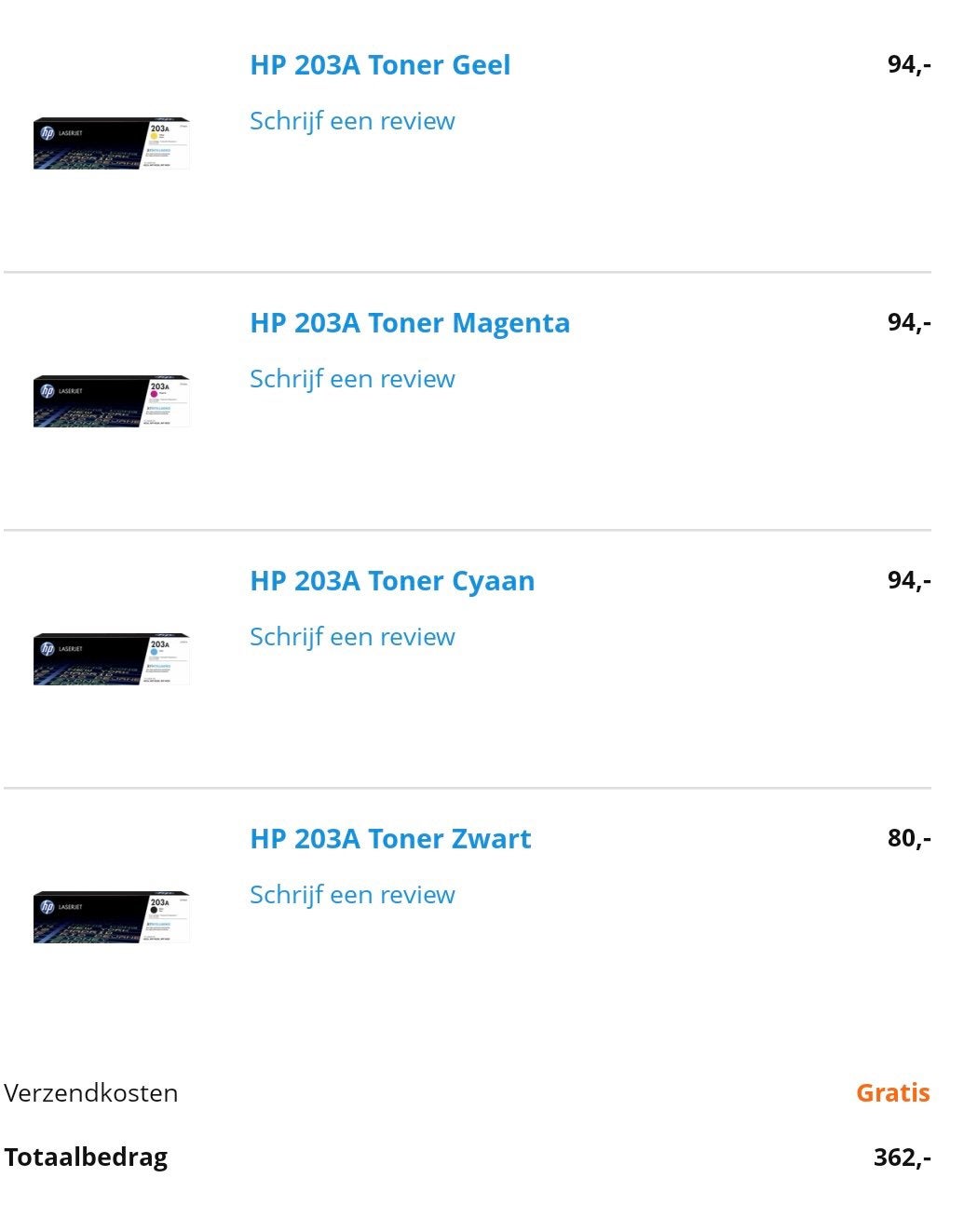 nieuwe Toners laser printer HP203a, Computers en Software, Printers, Ophalen, Nieuw, Laserprinter, Printer