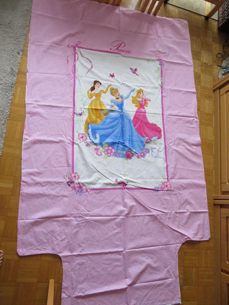 Ensemble housse de couette et drap 1 personne Princesses, Enlèvement ou Envoi, Rose, Housse de couette, Comme neuf