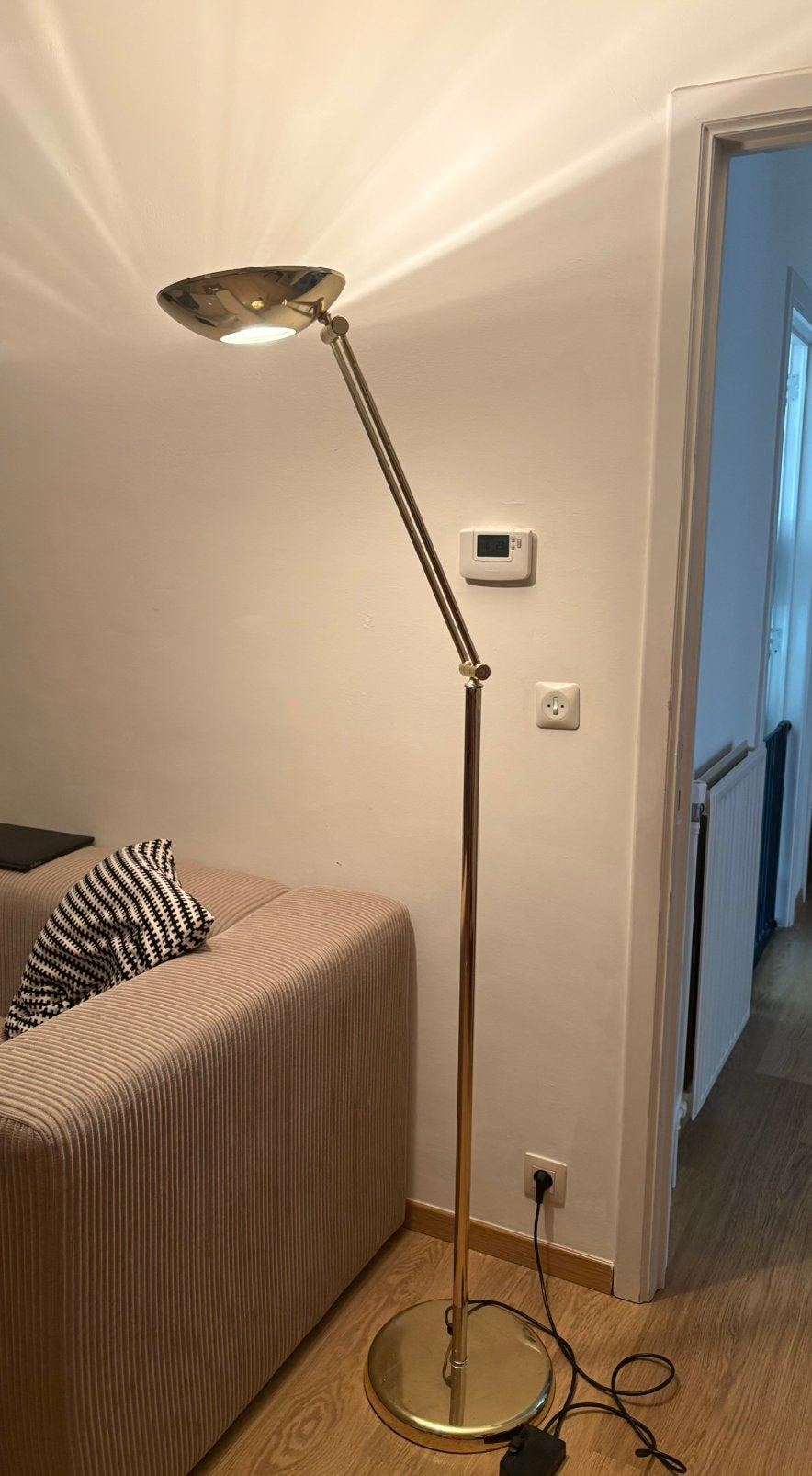 lampadaire doré vintage, Enlèvement, Utilisé, 150 à 200 cm