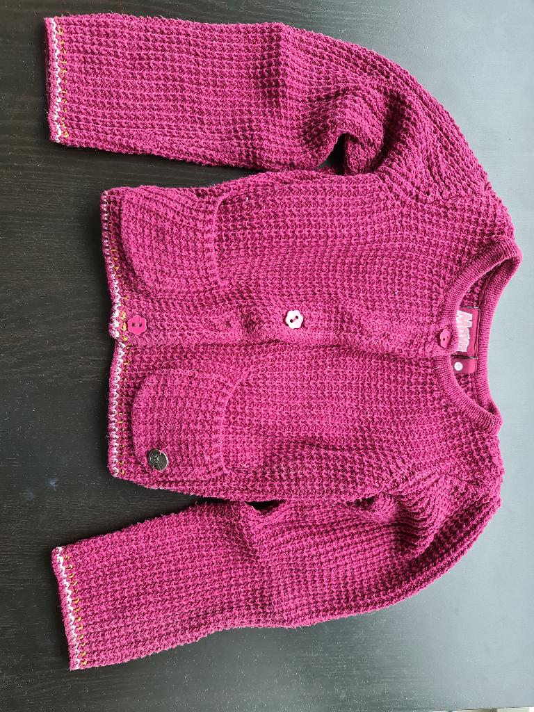 bordeaux cardigan, gilles, pull, trui Maya 92, Enfants & Bébés, Vêtements enfant | Taille 92, Enlèvement, Comme neuf