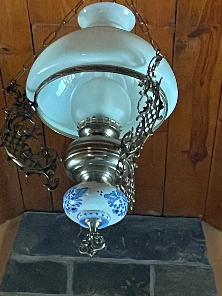 Luminaire antiquité, Maison & Meubles, Verre, Enlèvement, Utilisé, E14 (petit)