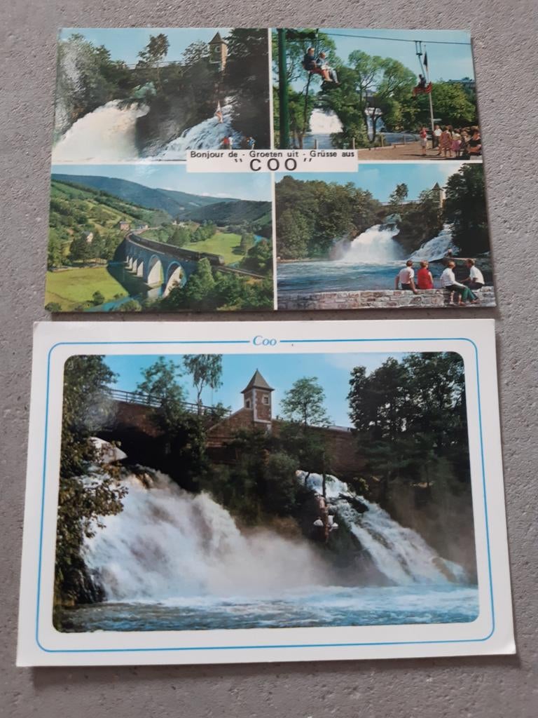 2 cartes postales de COO, Enlèvement ou Envoi, 1980 à nos jours, Non affranchie