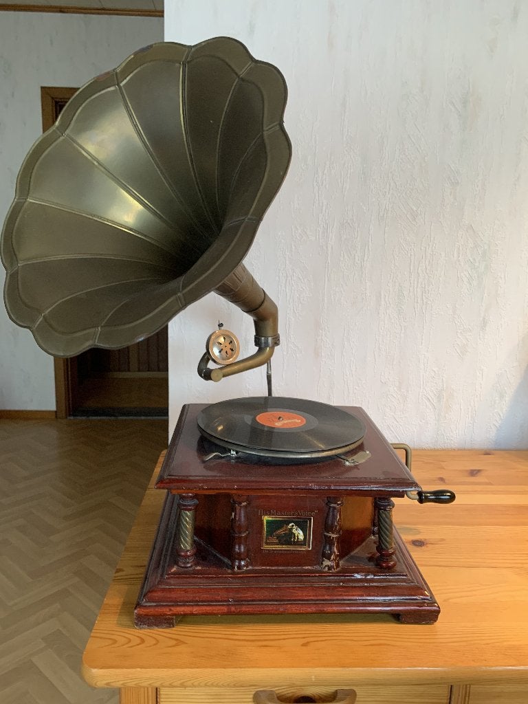 Prachtige Grammofoon Replica – "His Master's Voice", Antiquités & Art, Enlèvement
