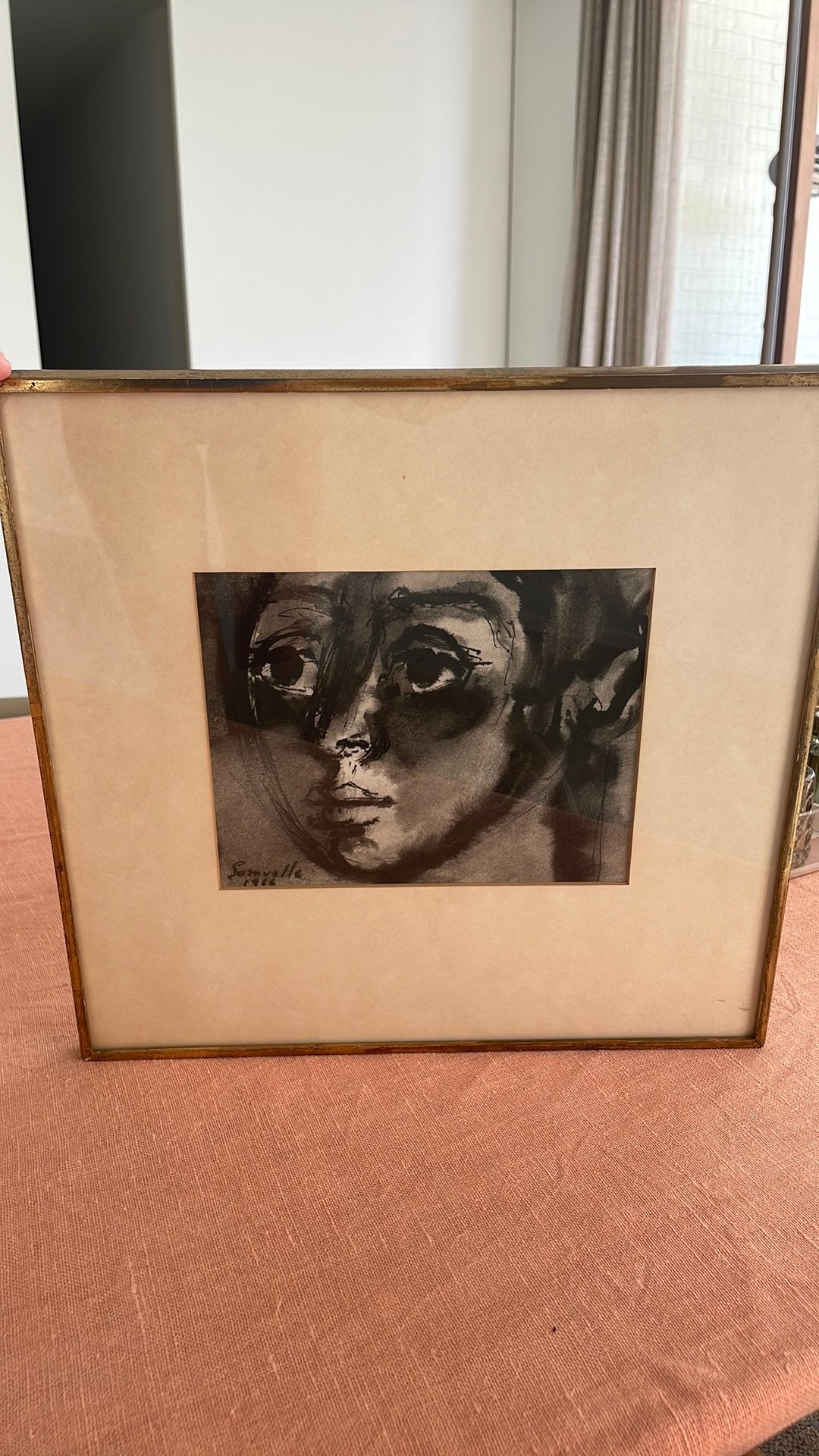 Somville kinderhoofd, Envoi, Tableau, Aquarelle, Sous verre