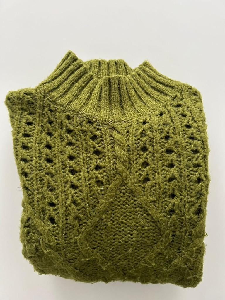 Mango Groen Khaki Trui S, Kleding | Dames, Mango, Ophalen of Verzenden, Maat 36 (S), Gedragen