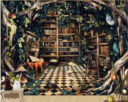 Vintage Fantasy Vlag – Sprookje Boomhut boeken, Envoi, Neuf