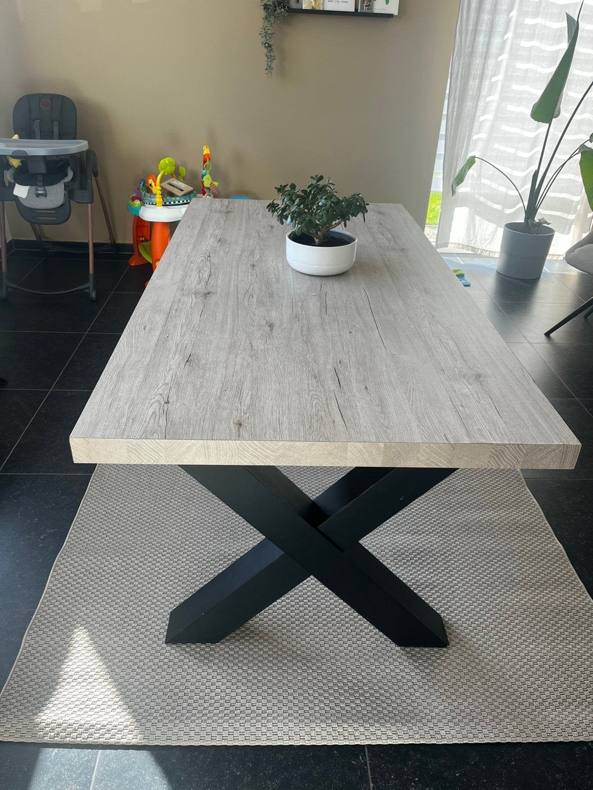 Eetafel 190 x 95, Ophalen, Gebruikt, 50 tot 100 cm, Vijf personen of meer