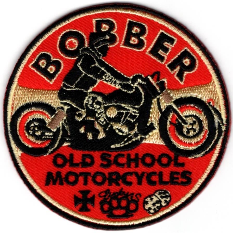 Bobber Old School Motorcycle stoffen opstrijk patch embleem, Motoren, Verzenden