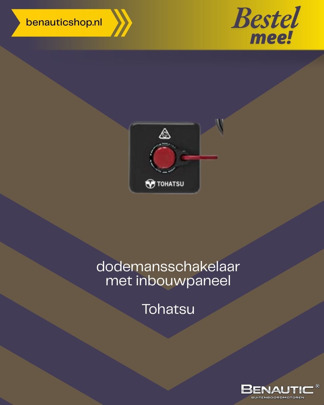 Accessoire ORIGINELE Tohatsu dodemansschakelaar met inbouwpa, Watersport en Boten, -, -, Nieuw, Ophalen of Verzenden