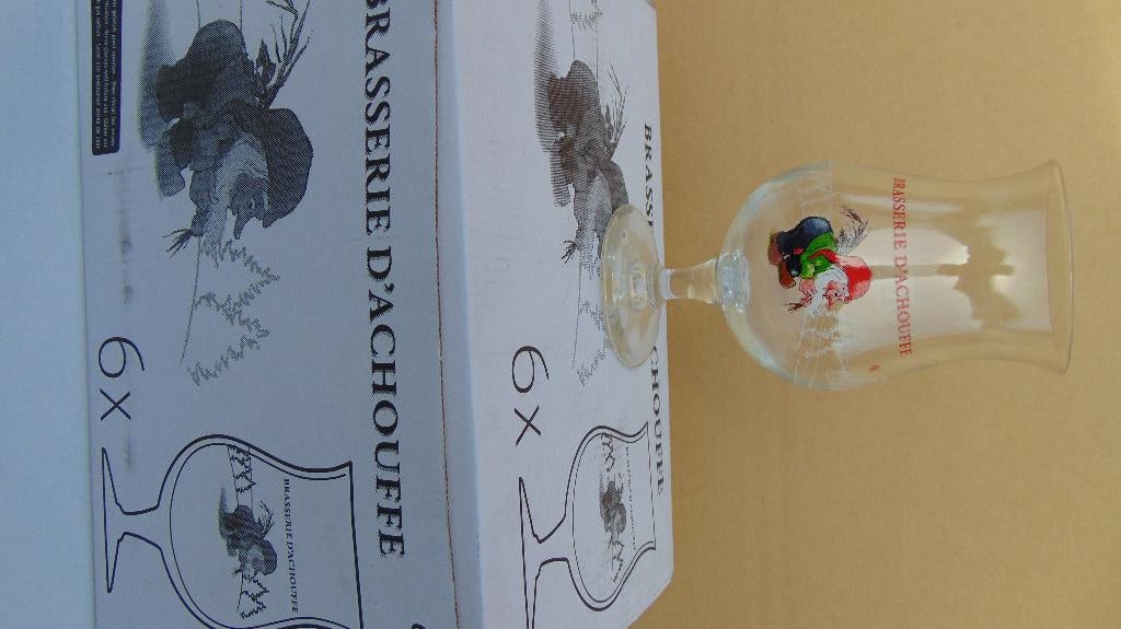 Doos 6 Glazen Chouffe Brasserie D'Achouffe 33cl AYANO, Verzamelen, Ophalen of Verzenden, Nieuw, Bierglas