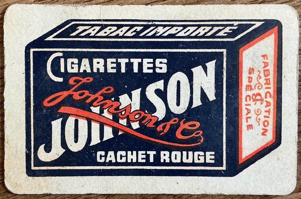 Carte à jouer CIGARETTES JOHNSON & C/TABAC IMPORTÉ, Enlèvement ou Envoi, Comme neuf, Carte(s) à jouer