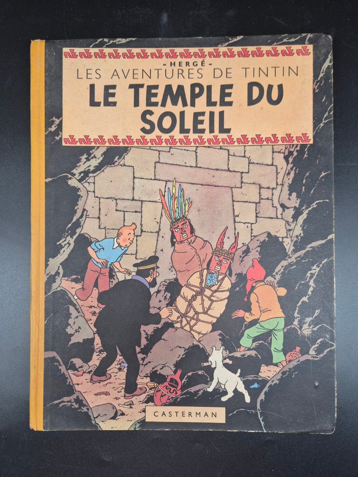 Tintin Le Temple du Soleil EO 1949 B3 – 2 symboles incas, Enlèvement ou Envoi