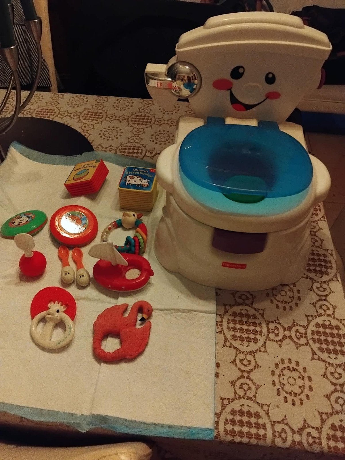 Speelgoed en peuter toilet, Ophalen
