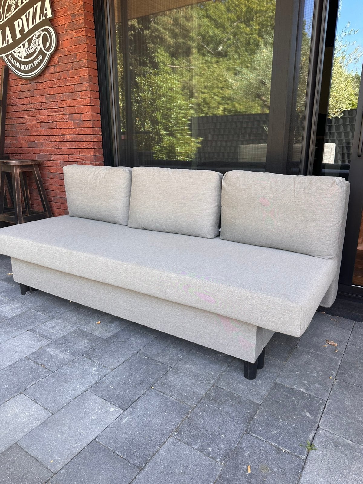 Zetelbed / slaapbank 200 x 140 cm – zo goed als nieuw – €100, Gris, Enlèvement, 200 cm, Deux personnes
