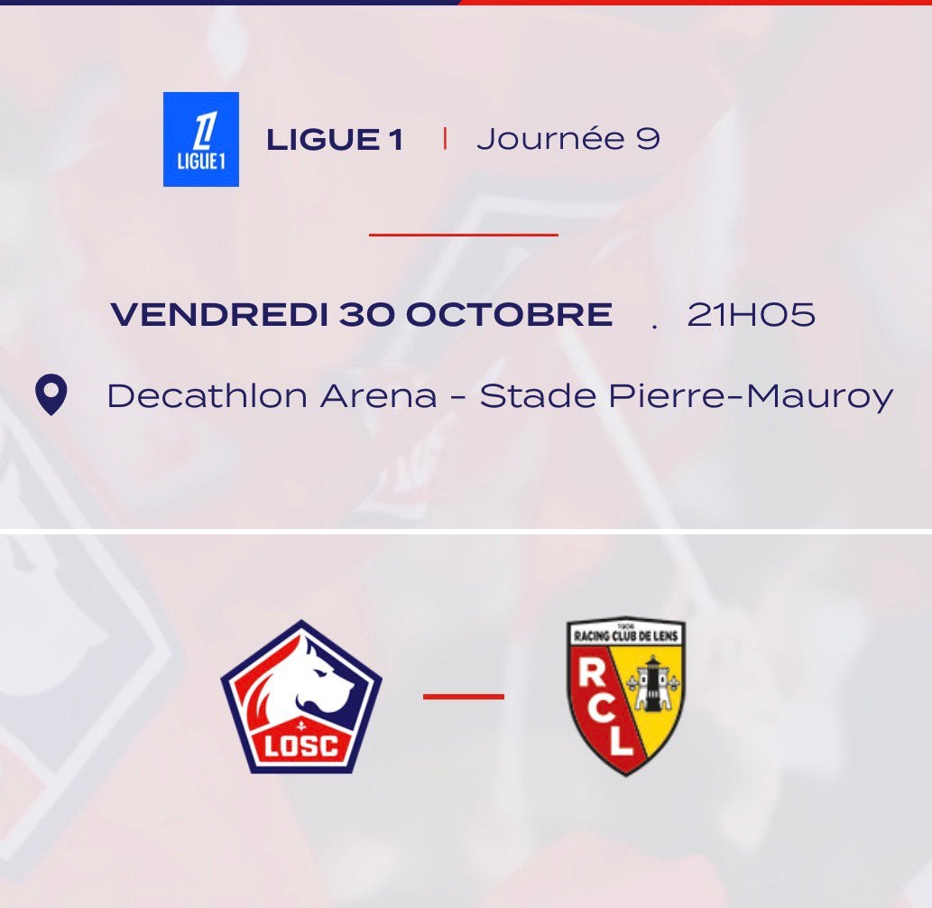 À vendre : 6 billets Lille OSC — RC Lens 30/10/2026 Ligue 1, Tickets & Billets, Cartes en vrac, Trois personnes ou plus, Octobre