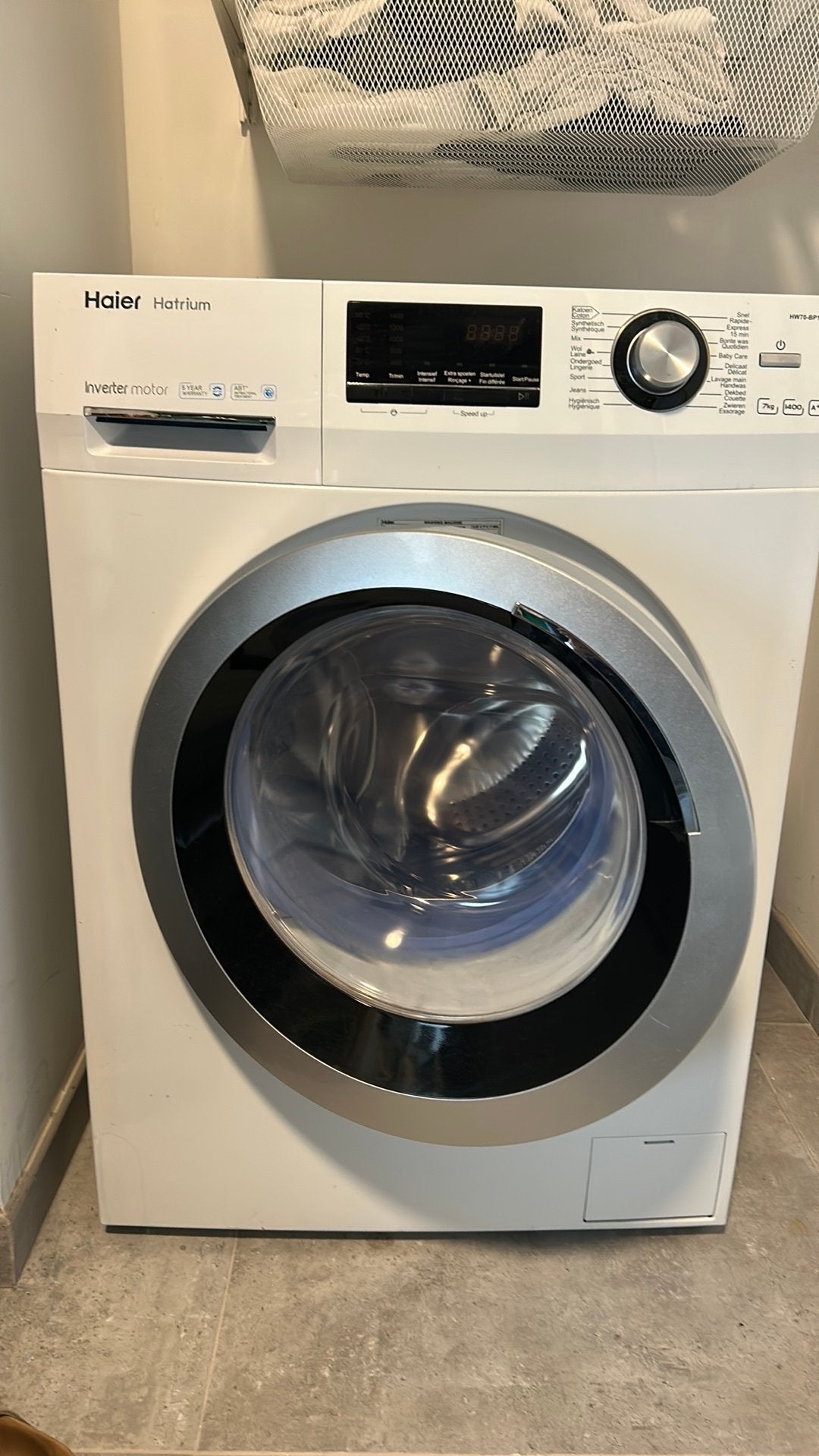 Machine à laver Haier 7 kg, Electroménager, Lave-linge, 1200 à 1600 tours, 6 à 8 kg, 85 à 90 cm, Chargeur frontal