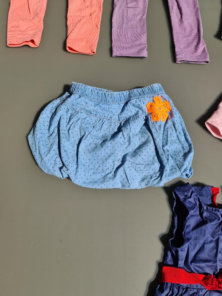 blauwe korte broek rok met oranje bloem 86, Enfants & Bébés, Vêtements de bébé | Taille 86, Enlèvement, Comme neuf