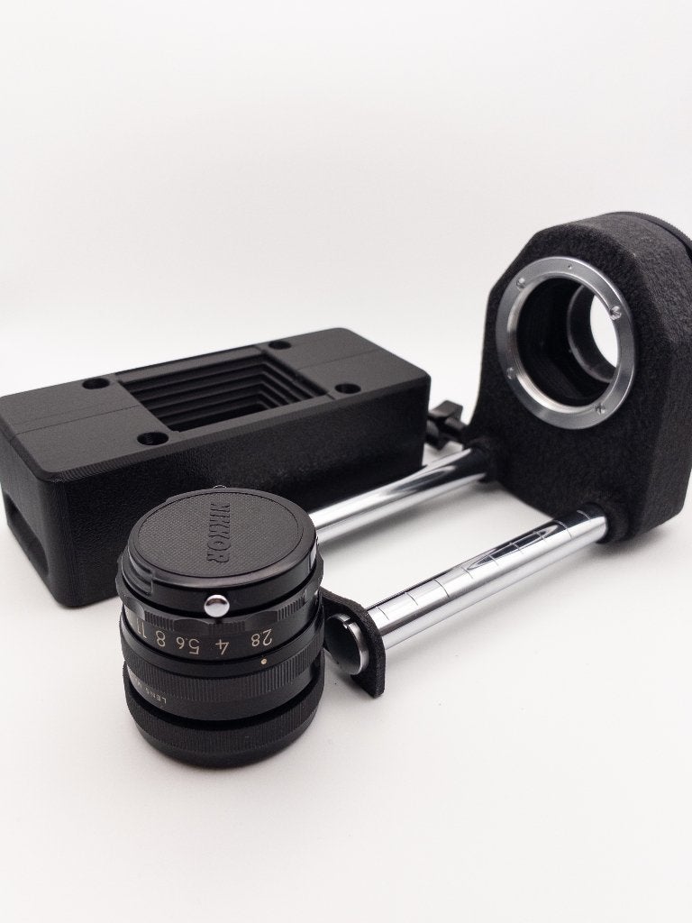 Film Scanning Kit: EL-Nikkor 50mm f/2.8 + Balg + Filmhouder, Audio, Tv en Foto, Ophalen of Verzenden, Zo goed als nieuw, Nikon