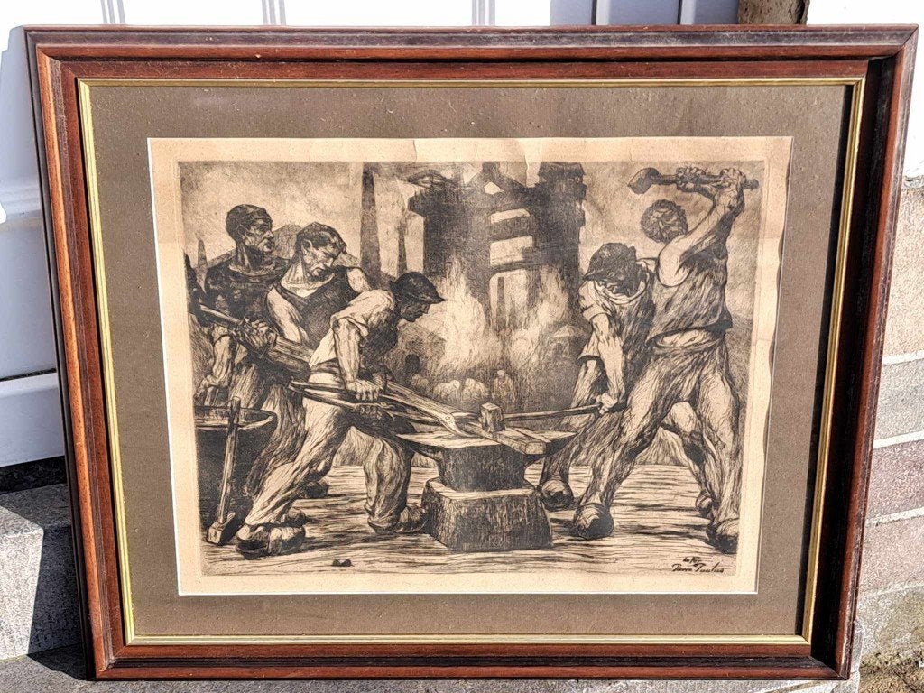 gravure le fer signe pierre paulus, Enlèvement ou Envoi, Gravure