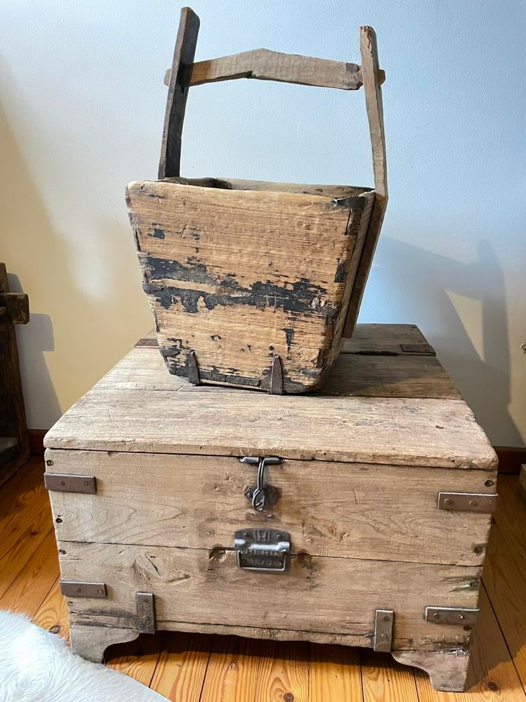 Zeer mooie authentieke houten rijstbak. Bieden naar waarde., Ophalen, Gebruikt, Teakhout, 50 tot 75 cm