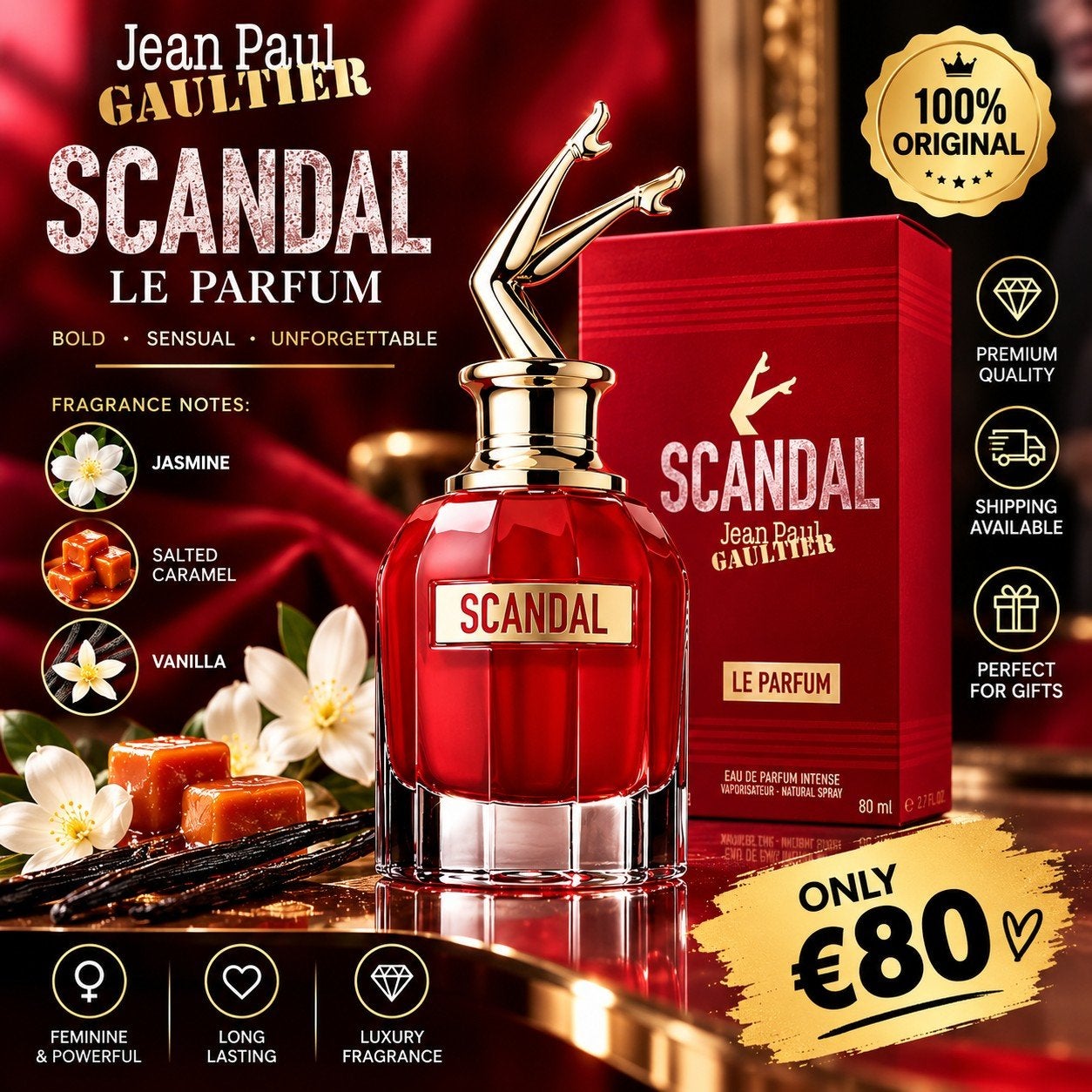 ️‍ Jean Paul Gaultier Scandal Le Parfum 80ml, Ophalen of Verzenden