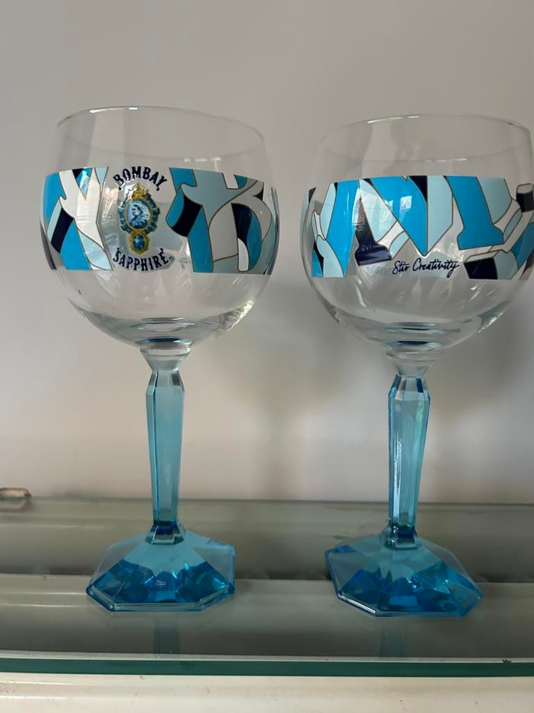 2 verres Bombay Sapphire H19cm édition spéciale, Collections, Enlèvement, Neuf