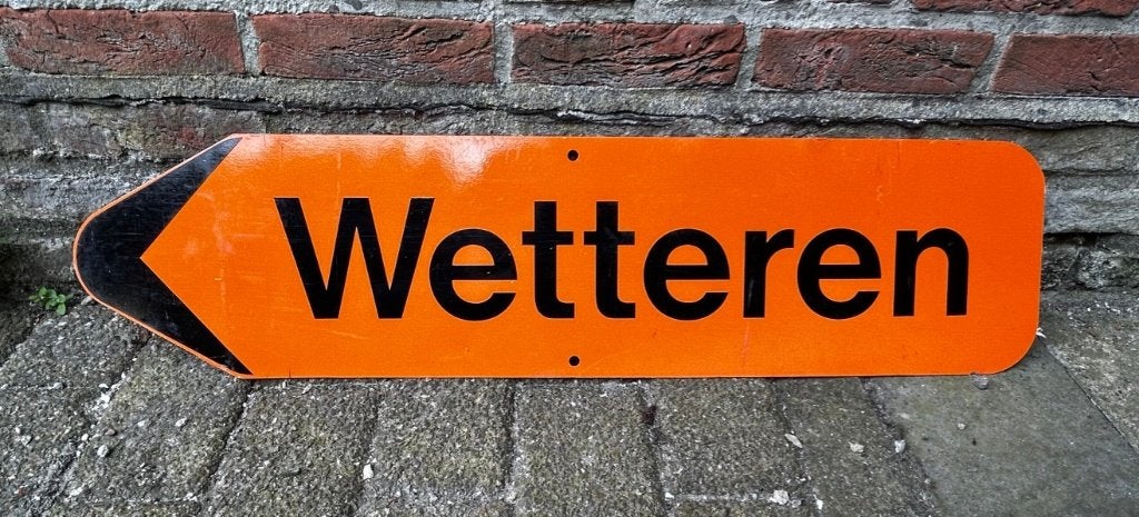 Panneau de signalisation orange, Wetteren, Enlèvement ou Envoi, Utilisé, Ustensile