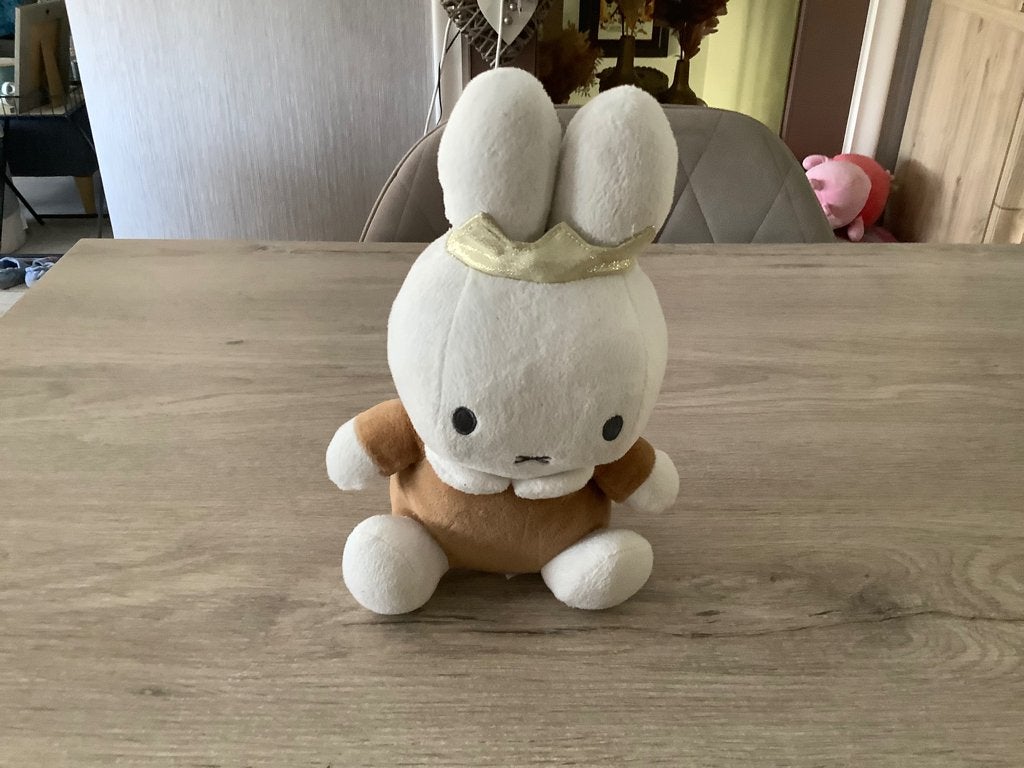 Personnage en peluche Miffy avec couronne (25 cm) (Hochet), Brun, Enlèvement ou Envoi, Lapin, Nijntje
